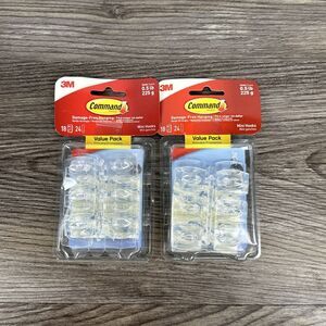 3M Command Clear Mini Adhesive Hook‎ (36-Pack) 17006CLR-18ES 2 Pk
